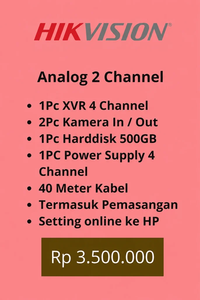 Paket 2 Kamera Hikvision