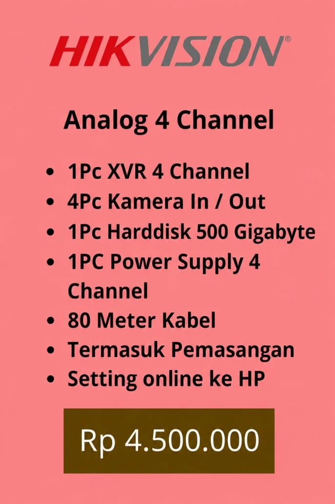 Paket 4 Kamera Hikvision