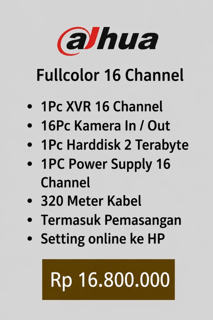 Paket CCTV Dahua Colorvu 16 kamera