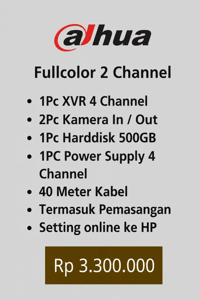 Paket CCTV Dahua Colorvu 2 kamera