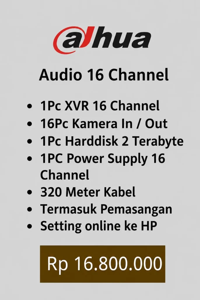 Paket cctv dahua audio 16 kamera