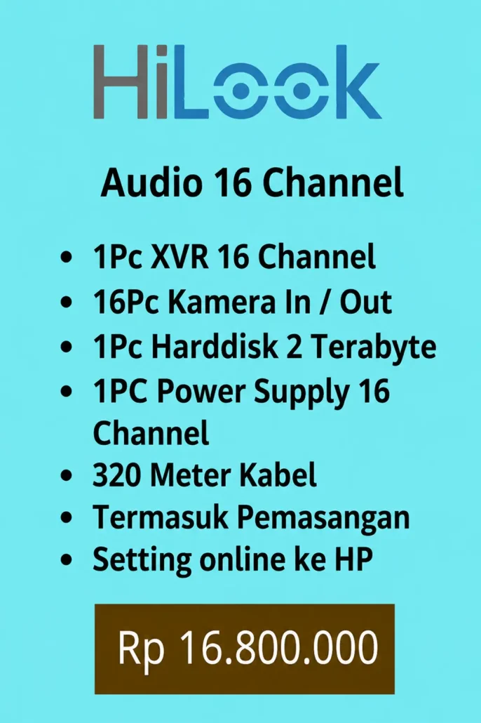 Paket cctv hilook audio 16 kamera