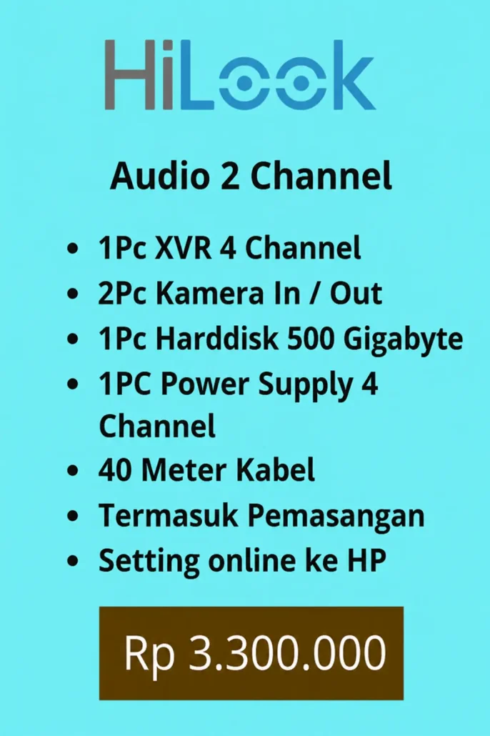Paket cctv hilook audio 2 kamera