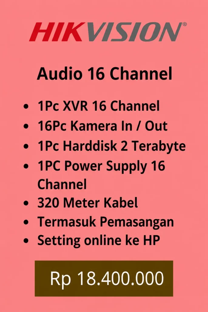 Paket hikvision Audio 16 Kamera