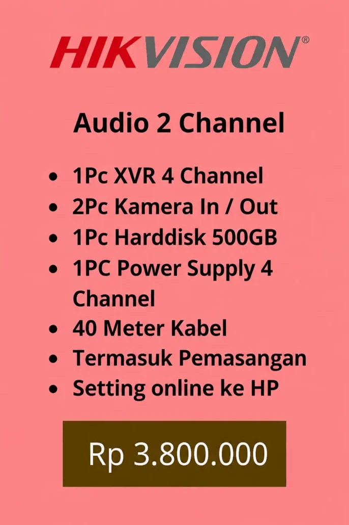 Paket hikvision Audio 2 Kamera