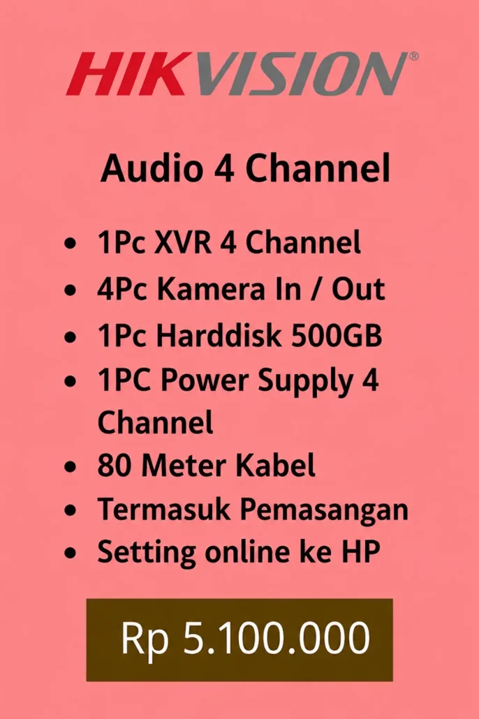 Paket hikvision Audio 4 Kamera