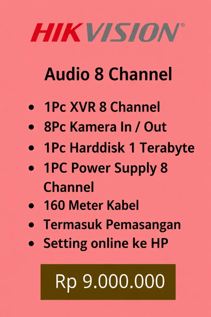 Paket hikvision Audio 8 Kamera
