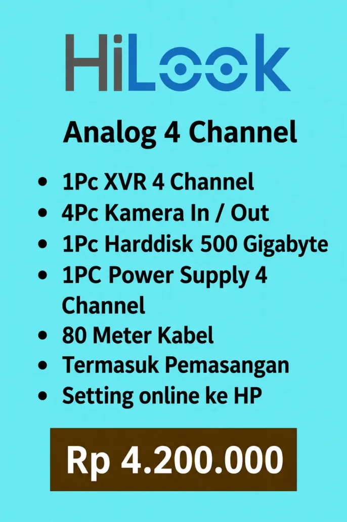 paket cctv hilook 4 kamera