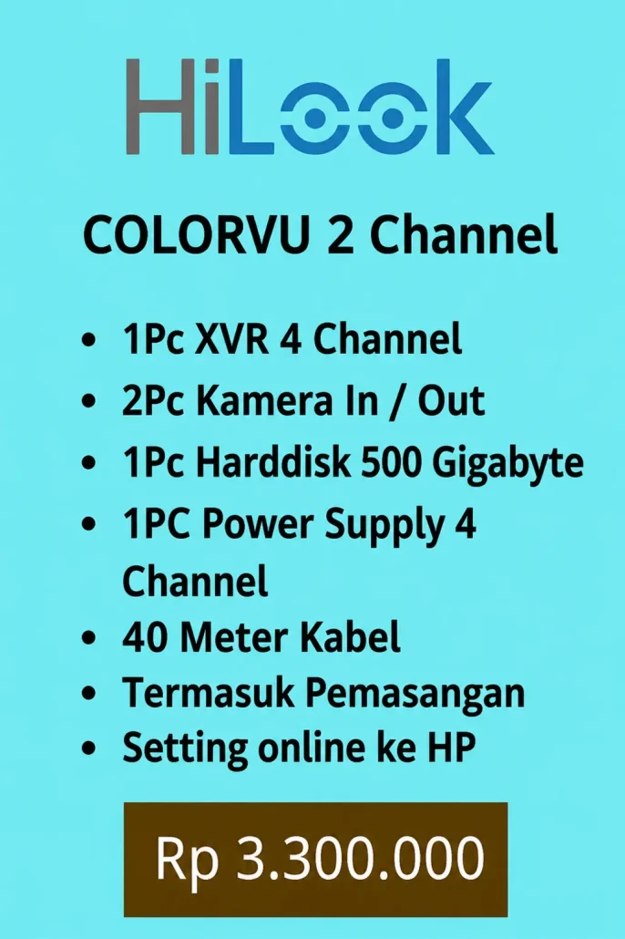 paket cctv hilook colorvu 2 kamera